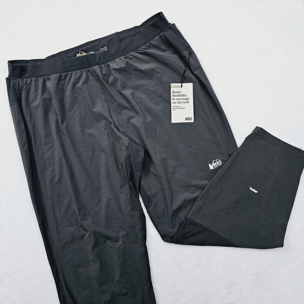 NEW‎ REI Swiftland Tapered Track Pants Mens XL Gray Drawstring Active Running